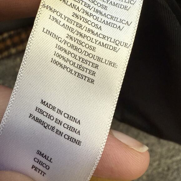 Rails Blazer Women Small Cody Double Breasted Wool Blend Tween Plaid Two Tone - Picture 9 of 12